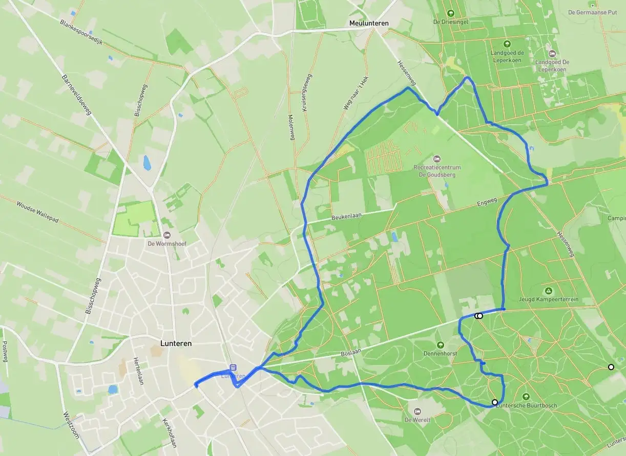 Kaart van wandelroute Goudsberg